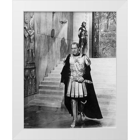 Elizabeth Taylor - Cleopatra White Modern Wood Framed Art Print by Hollywood Photo Archive