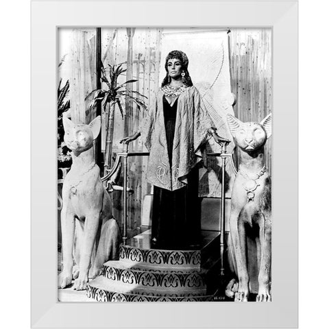 Elizabeth Taylor - Cleopatra White Modern Wood Framed Art Print by Hollywood Photo Archive