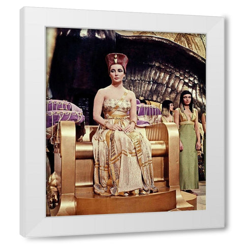 Elizabeth Taylor - Cleopatra White Modern Wood Framed Art Print by Hollywood Photo Archive