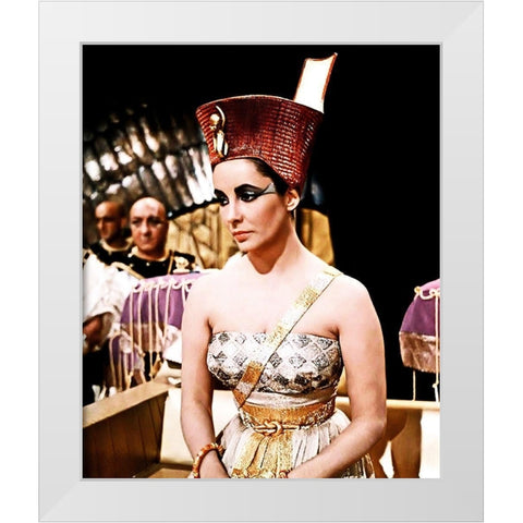 Elizabeth Taylor - Cleopatra White Modern Wood Framed Art Print by Hollywood Photo Archive