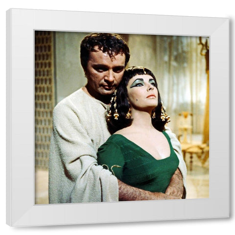 Elizabeth Taylor - Cleopatra White Modern Wood Framed Art Print by Hollywood Photo Archive