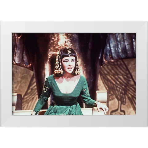 Elizabeth Taylor - Cleopatra White Modern Wood Framed Art Print by Hollywood Photo Archive
