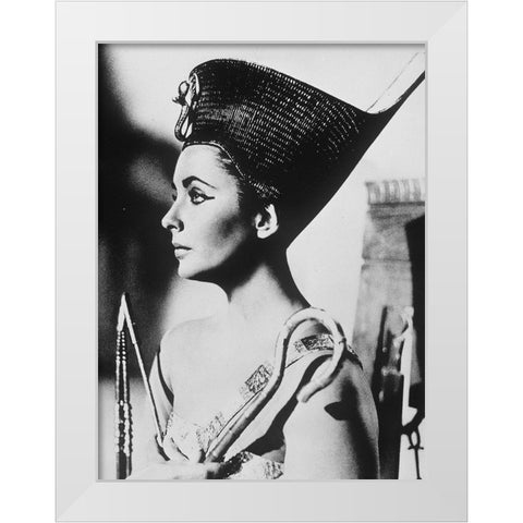 Elizabeth Taylor - Cleopatra White Modern Wood Framed Art Print by Hollywood Photo Archive