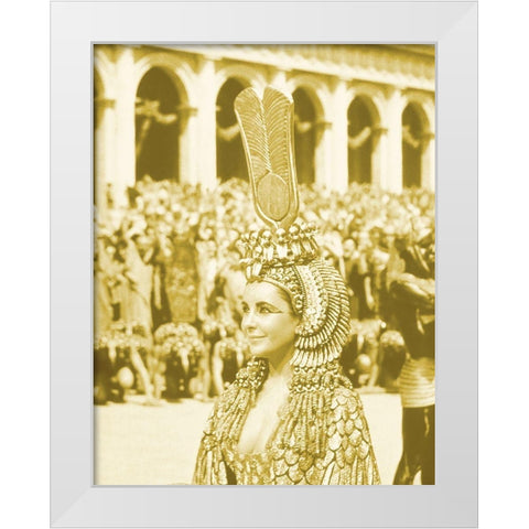 Elizabeth Taylor - Cleopatra White Modern Wood Framed Art Print by Hollywood Photo Archive