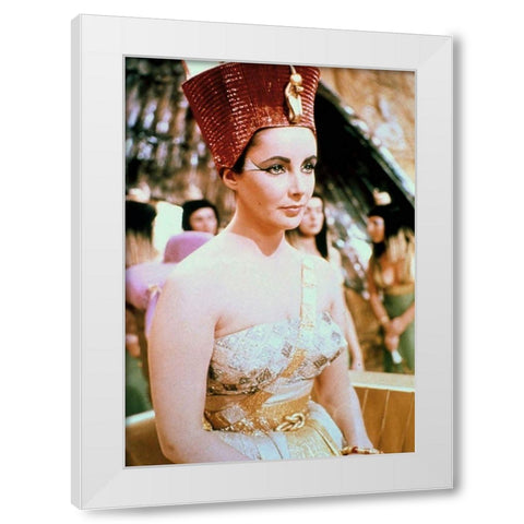 Elizabeth Taylor - Cleopatra White Modern Wood Framed Art Print by Hollywood Photo Archive