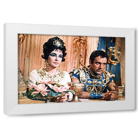 Elizabeth Taylor - Cleopatra White Modern Wood Framed Art Print by Hollywood Photo Archive