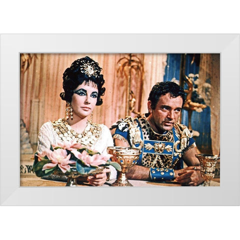 Elizabeth Taylor - Cleopatra White Modern Wood Framed Art Print by Hollywood Photo Archive