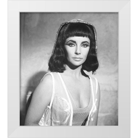 Elizabeth Taylor - Cleopatra White Modern Wood Framed Art Print by Hollywood Photo Archive