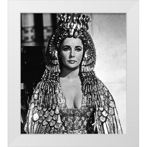 Elizabeth Taylor - Cleopatra White Modern Wood Framed Art Print by Hollywood Photo Archive