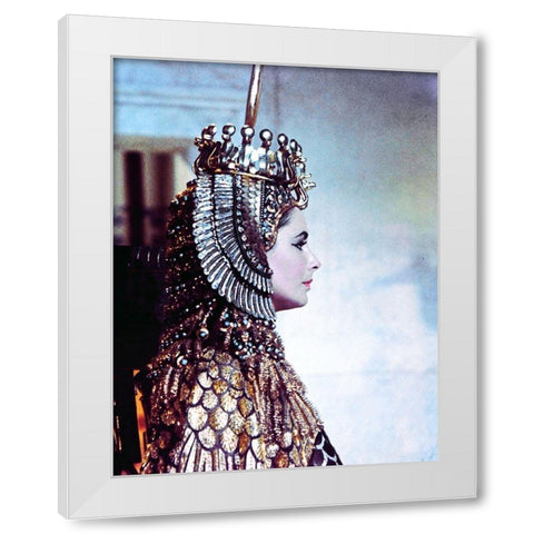 Elizabeth Taylor - Cleopatra White Modern Wood Framed Art Print by Hollywood Photo Archive