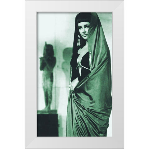 Elizabeth Taylor - Cleopatra White Modern Wood Framed Art Print by Hollywood Photo Archive