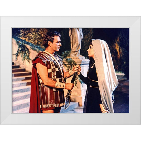 Elizabeth Taylor - Cleopatra White Modern Wood Framed Art Print by Hollywood Photo Archive