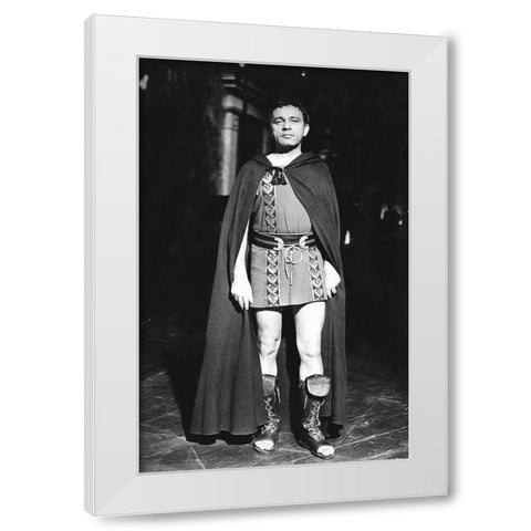 Wardrobe Test - Cleopatra - Richard Burton White Modern Wood Framed Art Print by Hollywood Photo Archive