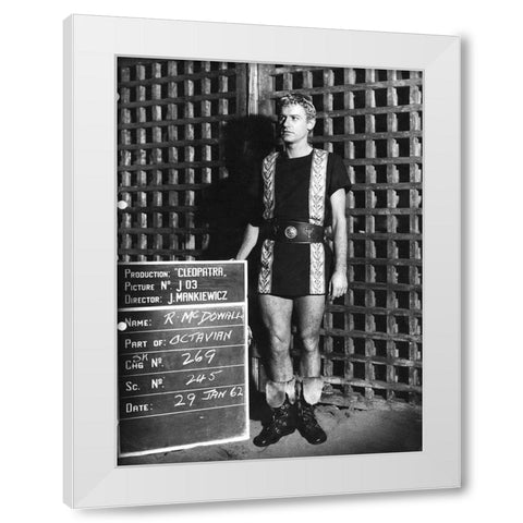Wardrobe Test - Cleopatra - Roddy McDowall White Modern Wood Framed Art Print by Hollywood Photo Archive