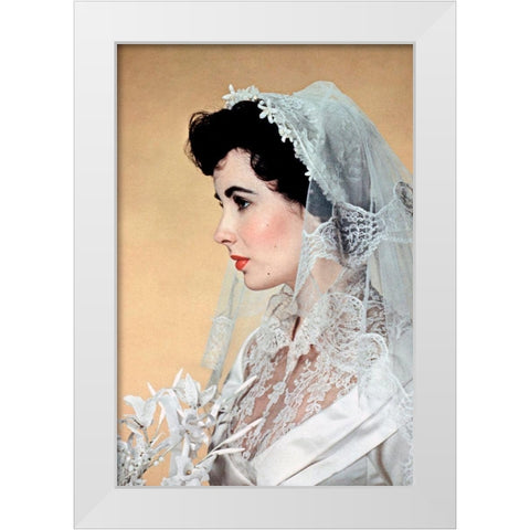 Elizabeth Taylor - Father of the Bride Wedding Dress White Modern Wood Framed Art Print by Hollywood Photo Archive