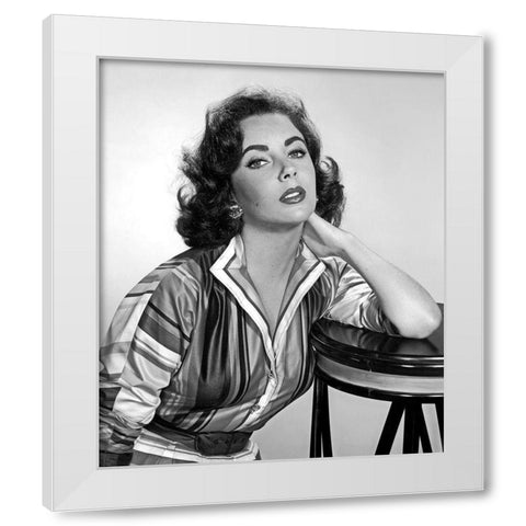 Elizabeth Taylor White Modern Wood Framed Art Print by Hollywood Photo Archive