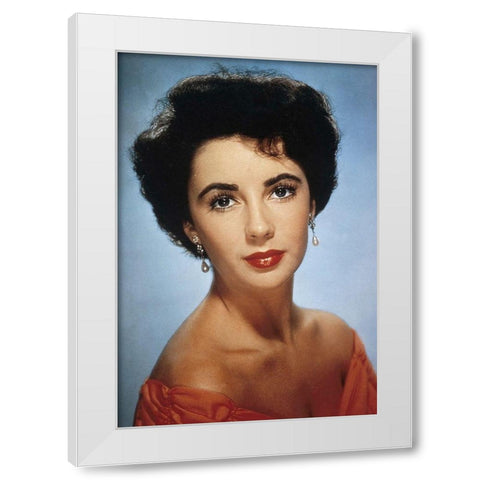 Elizabeth Taylor White Modern Wood Framed Art Print by Hollywood Photo Archive