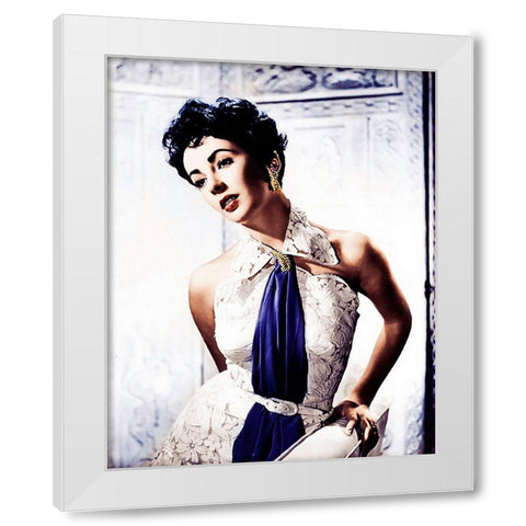 Elizabeth Taylor White Modern Wood Framed Art Print by Hollywood Photo Archive