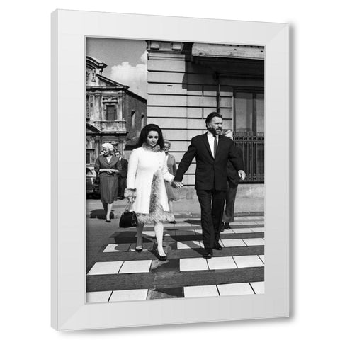 Elizabeth Taylor White Modern Wood Framed Art Print by Hollywood Photo Archive