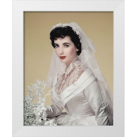 Elizabeth Taylor - Father of the Bride Dress White Modern Wood Framed Art Print by Hollywood Photo Archive