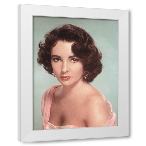 Elizabeth Taylor White Modern Wood Framed Art Print by Hollywood Photo Archive