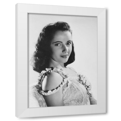 Elizabeth Taylor White Modern Wood Framed Art Print by Hollywood Photo Archive