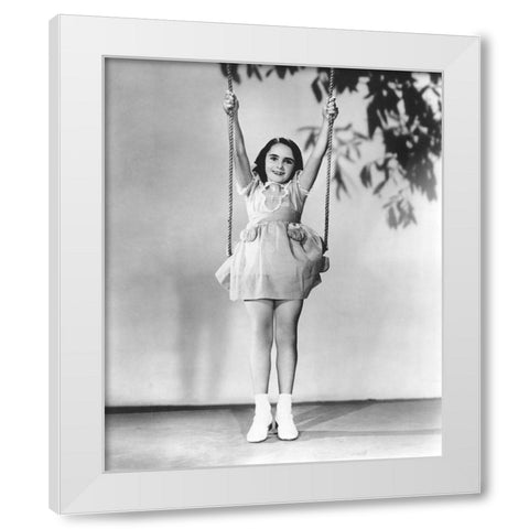 Elizabeth Taylor White Modern Wood Framed Art Print by Hollywood Photo Archive