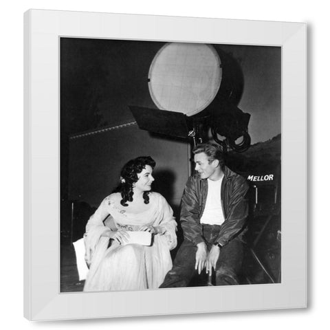 Elizabeth Taylor White Modern Wood Framed Art Print by Hollywood Photo Archive