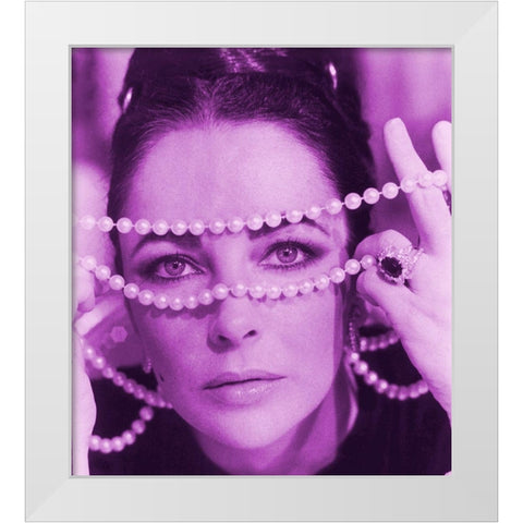 Elizabeth Taylor White Modern Wood Framed Art Print by Hollywood Photo Archive