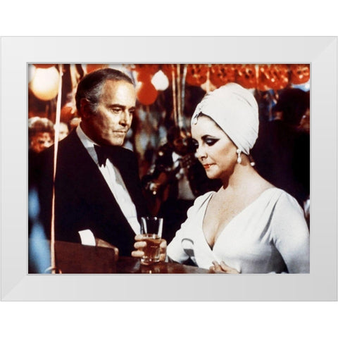 Elizabeth Taylor White Modern Wood Framed Art Print by Hollywood Photo Archive