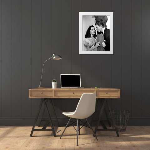 Elizabeth Taylor White Modern Wood Framed Art Print by Hollywood Photo Archive