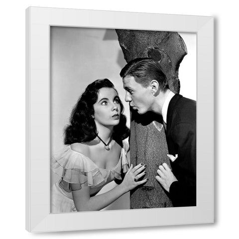 Elizabeth Taylor White Modern Wood Framed Art Print by Hollywood Photo Archive