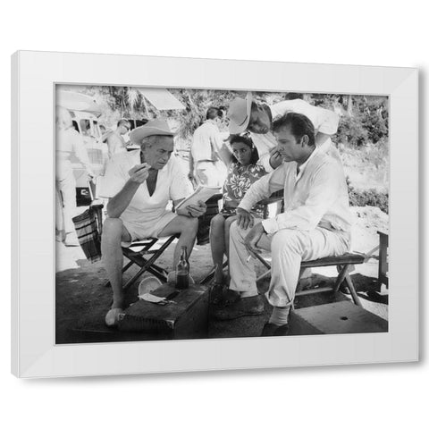 Elizabeth Taylor White Modern Wood Framed Art Print by Hollywood Photo Archive