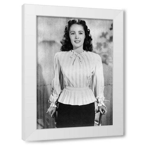 Elizabeth Taylor White Modern Wood Framed Art Print by Hollywood Photo Archive