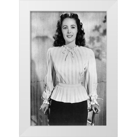 Elizabeth Taylor White Modern Wood Framed Art Print by Hollywood Photo Archive