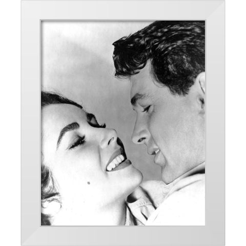 Elizabeth Taylor White Modern Wood Framed Art Print by Hollywood Photo Archive