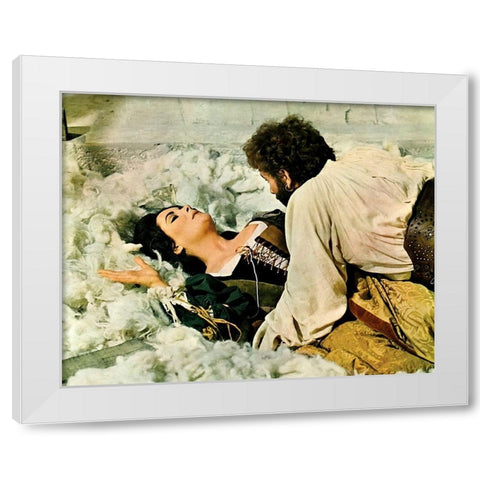 Elizabeth Taylor White Modern Wood Framed Art Print by Hollywood Photo Archive