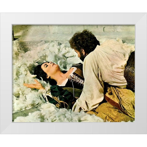 Elizabeth Taylor White Modern Wood Framed Art Print by Hollywood Photo Archive