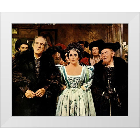 Elizabeth Taylor White Modern Wood Framed Art Print by Hollywood Photo Archive