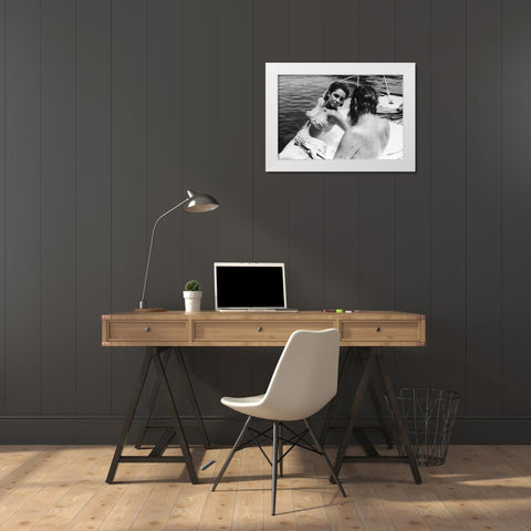 Elizabeth Taylor White Modern Wood Framed Art Print by Hollywood Photo Archive