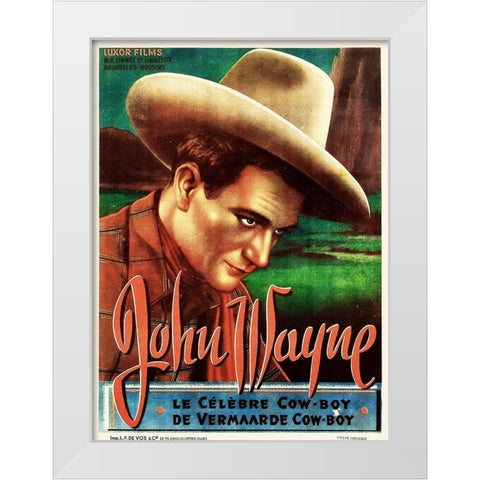 Dutch - John Wayne the Celebrated Cowboy White Modern Wood Framed Art Print by Hollywood Photo Archive