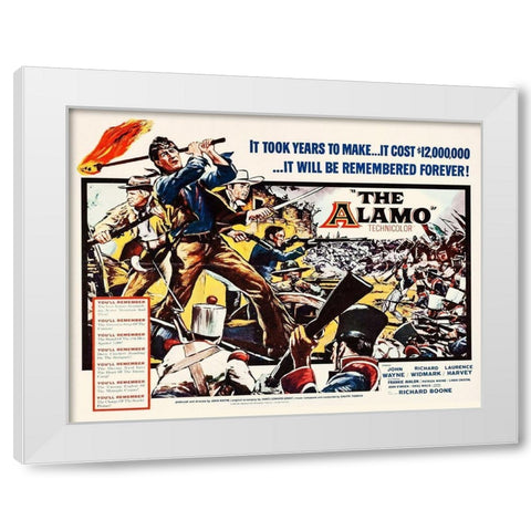 The Alamo - John Wayne White Modern Wood Framed Art Print by Hollywood Photo Archive
