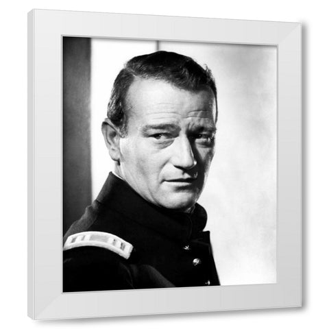 John Wayne White Modern Wood Framed Art Print by Hollywood Photo Archive