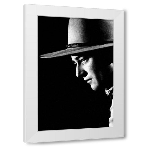 John Wayne White Modern Wood Framed Art Print by Hollywood Photo Archive