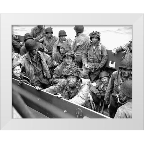 The Longest Day - John Wayne White Modern Wood Framed Art Print by Hollywood Photo Archive