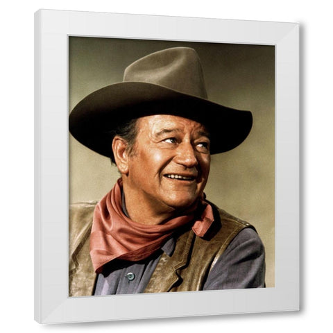 Chisum - John Wayne White Modern Wood Framed Art Print by Hollywood Photo Archive