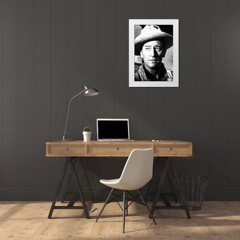Fort Apache - John Wayne White Modern Wood Framed Art Print by Hollywood Photo Archive