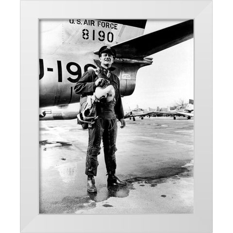 Jet Pilot - John Wayne White Modern Wood Framed Art Print by Hollywood Photo Archive