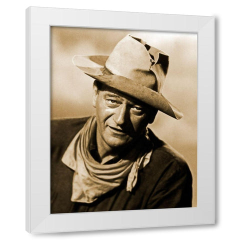 Rio Bravo - John Wayne White Modern Wood Framed Art Print by Hollywood Photo Archive