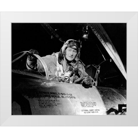 Jet Pilot - John Wayne White Modern Wood Framed Art Print by Hollywood Photo Archive